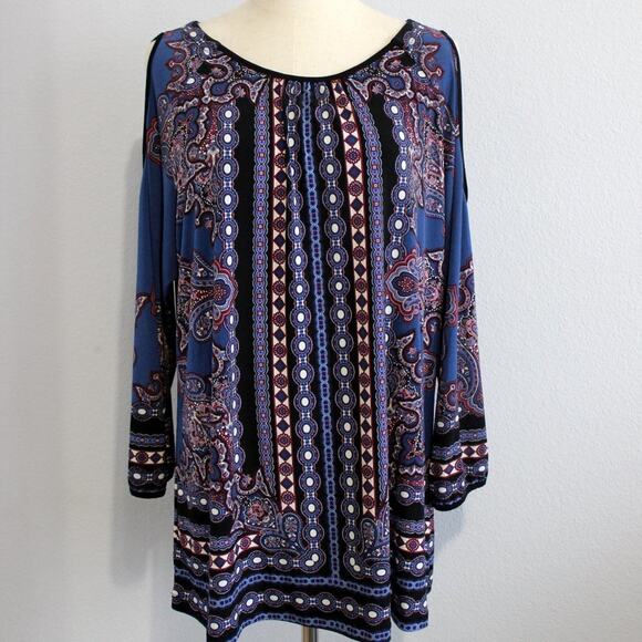 DressBarn Summer Cold Shoulder Tunic Size L - Picture 1 of 6